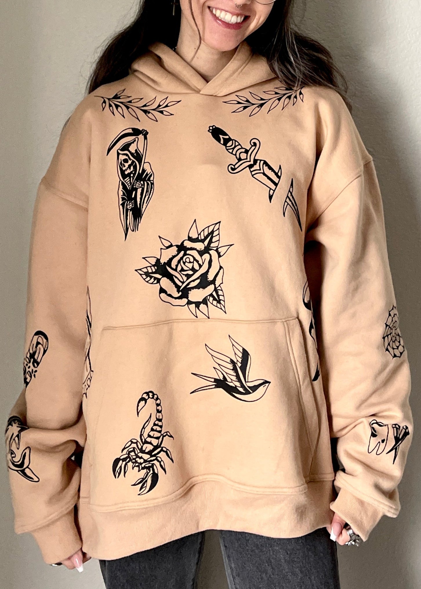 Traditional Flash Tattoo Hoodie