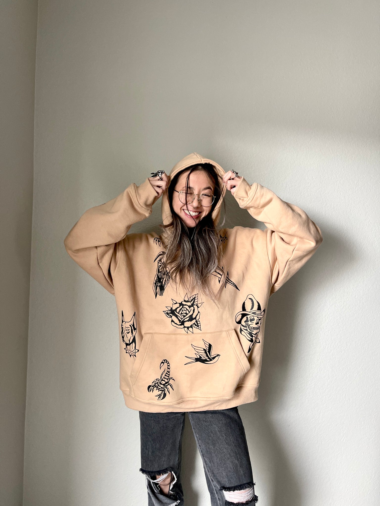 Traditional Flash Tattoo Hoodie